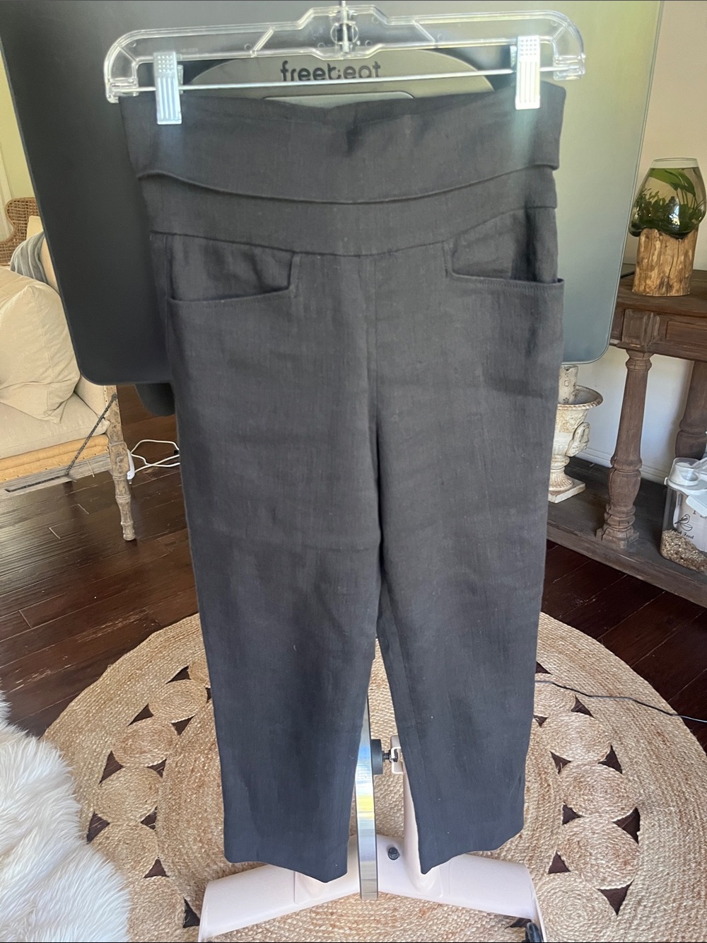 Isabel Marant Black cropped-Leg Pull-On Pants